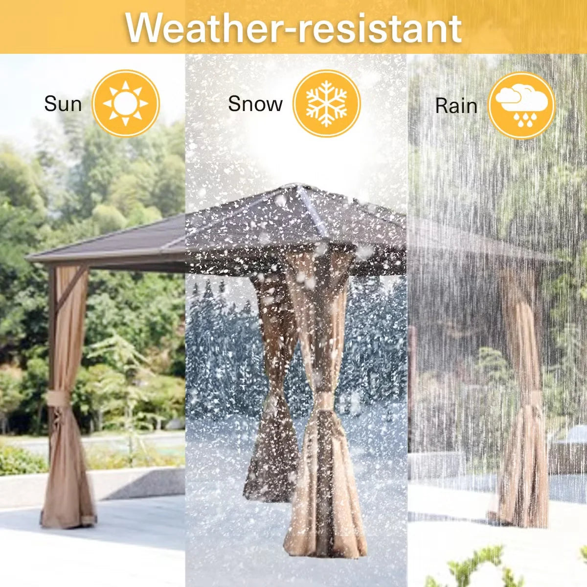 Outdoor Gazebo Powder-Coated Aluminum Frame Full Netting & Adjustable Canopy