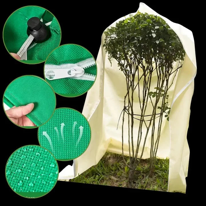 Outdoor Plant Cover Frost Protection Breathable Zipper & Drawstring