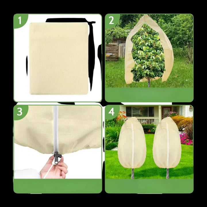Outdoor Plant Cover Frost Protection Breathable Zipper & Drawstring