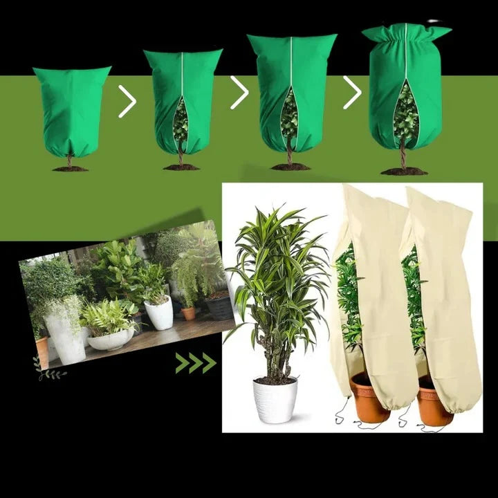Outdoor Plant Cover Frost Protection Breathable Zipper & Drawstring