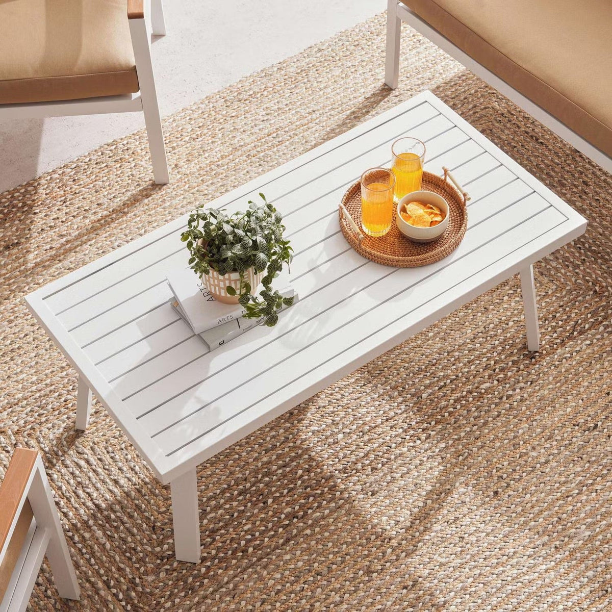 Outdoor Sofa Set 5-Seater Powder-Coated Aluminum Frame