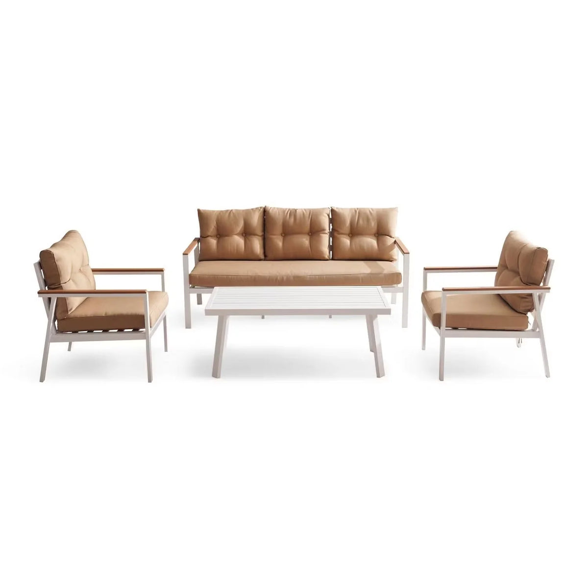 Outdoor Sofa Set 5-Seater Powder-Coated Aluminum Frame