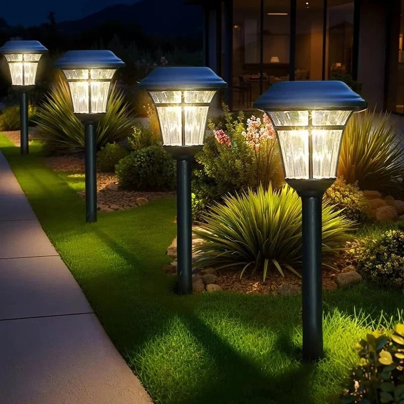 Outdoor Solar Ground Lights Automatic Light-Sensing Set of 4