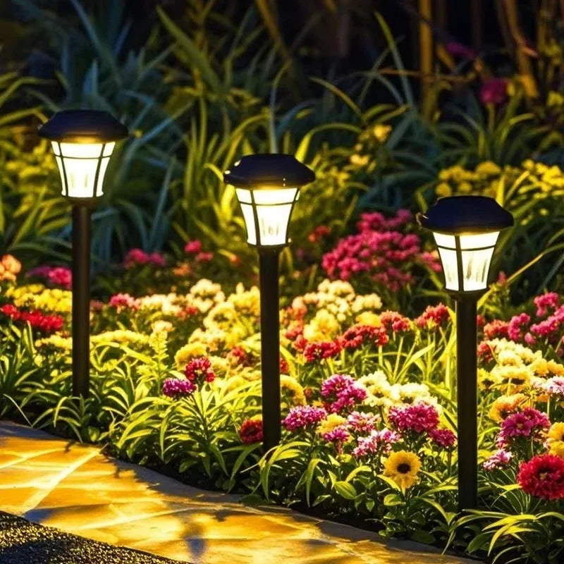 Outdoor Solar Ground Lights Automatic Light-Sensing Set of 4