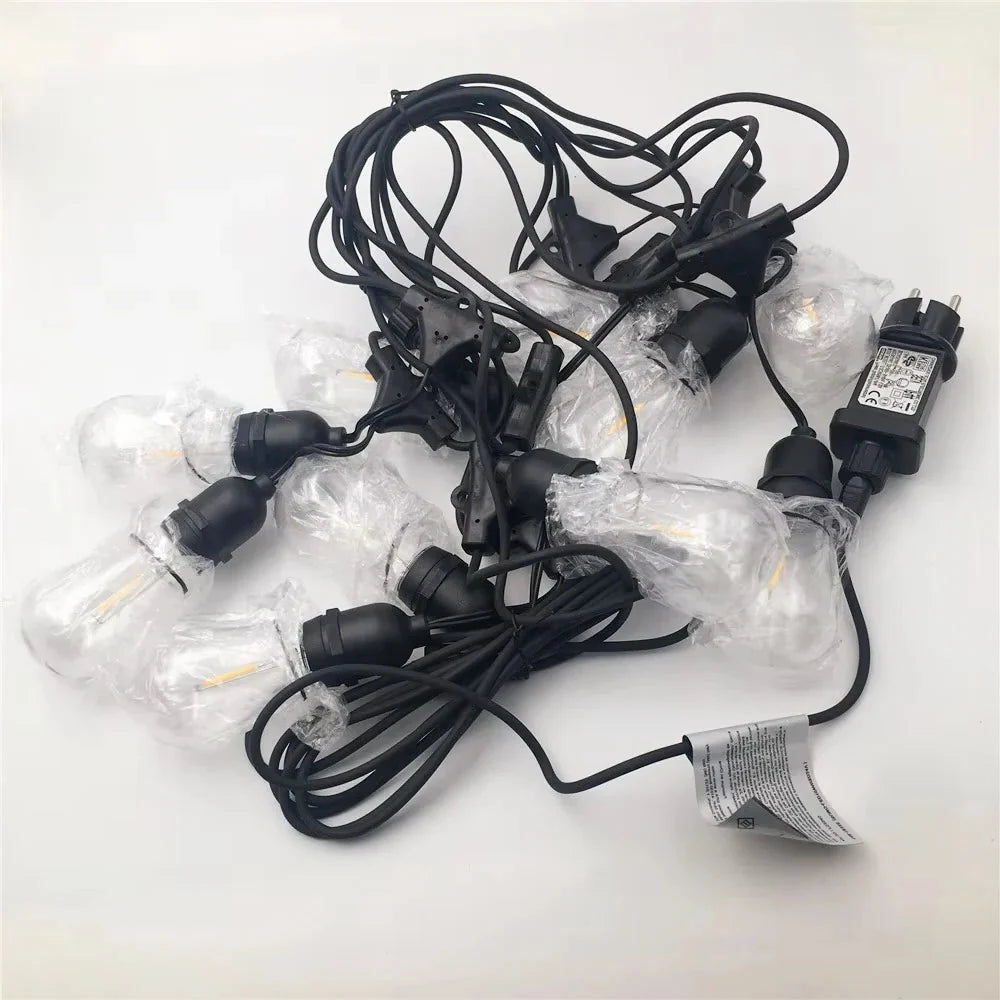Outdoor String Lights 20 Foot Edison-Style LED Weather-Resistant