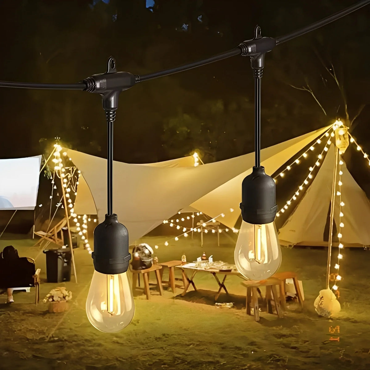 Outdoor String Lights E26 Sockets IP65 Weather-Resistant