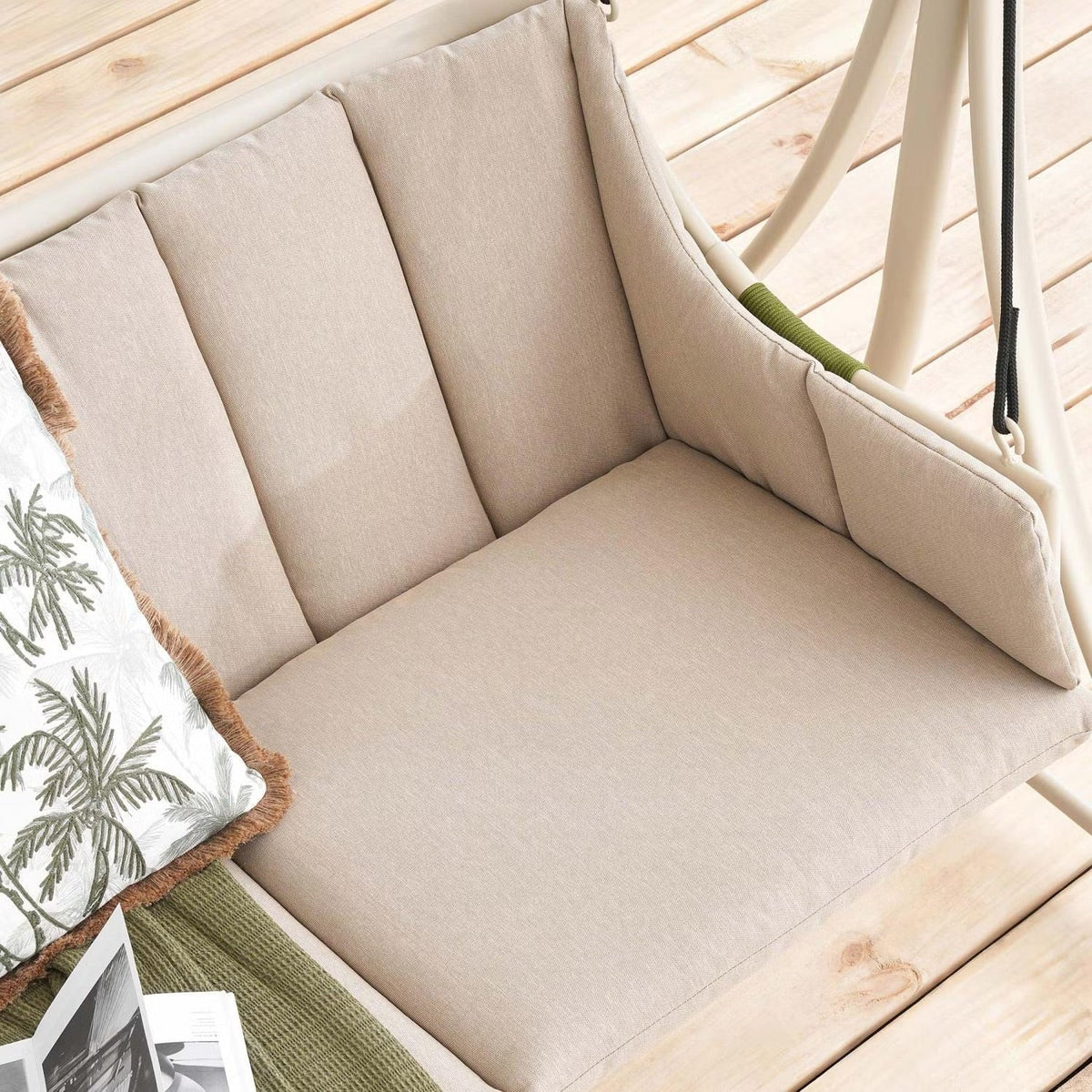 Outdoor Swing Chair 2-Seater Rust-Resistant Steel Frame