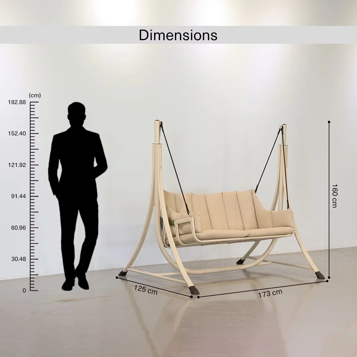 Outdoor Swing Chair 2-Seater Rust-Resistant Steel Frame
