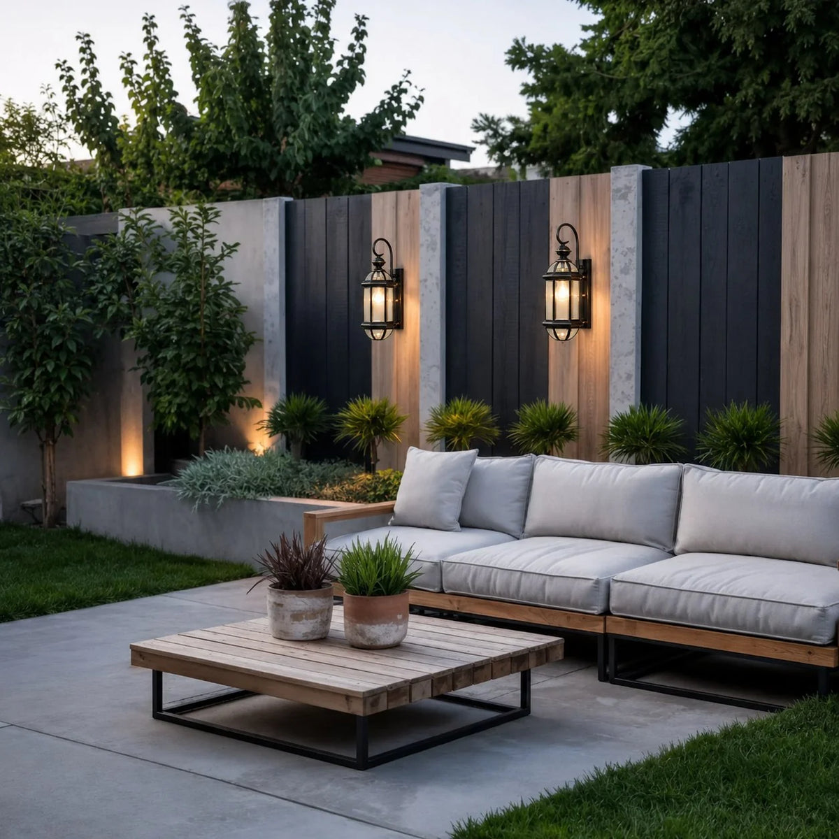 Outdoor Wall Light Brass Clear Glass Hardwired