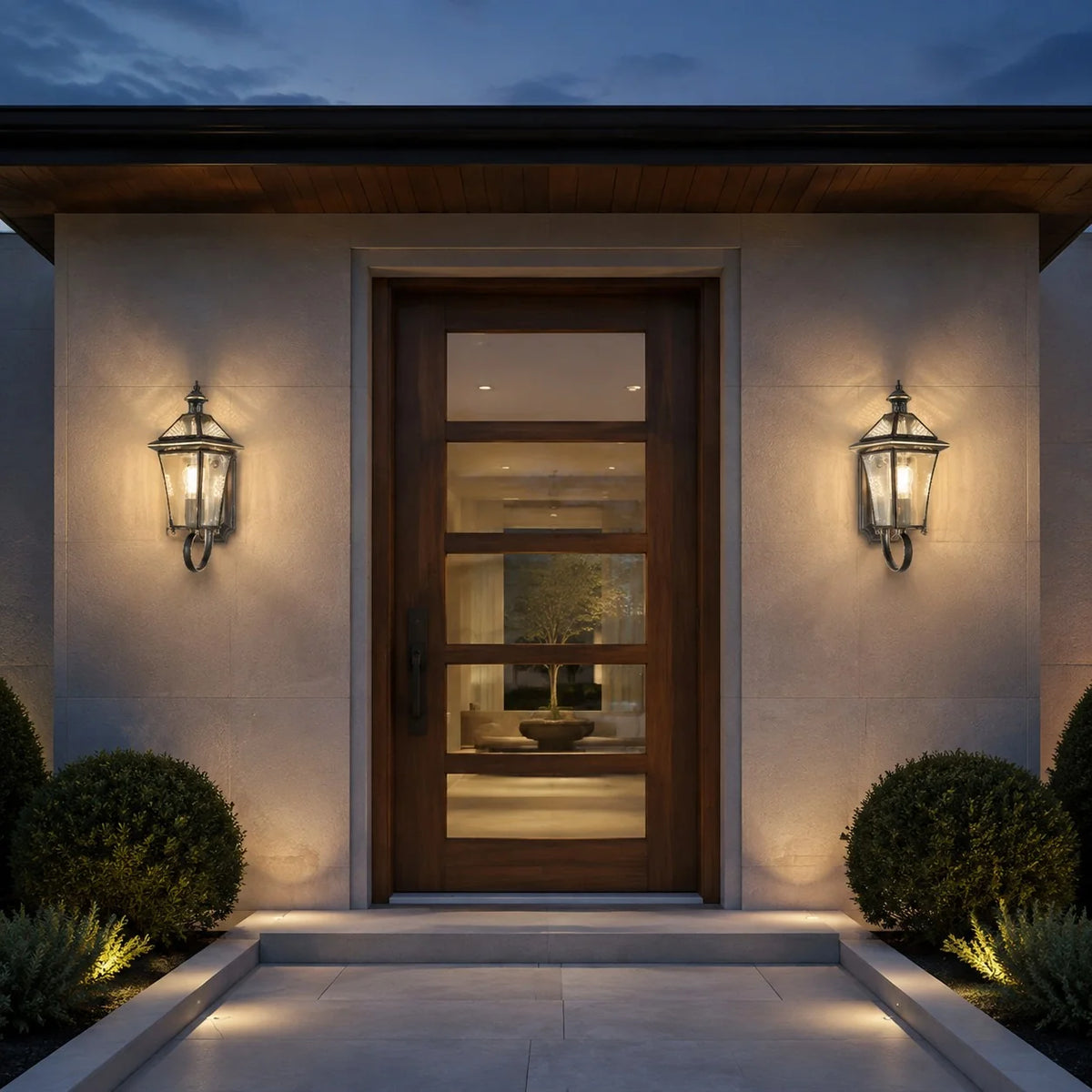 Outdoor Wall Light Brass & Clear Glass IP65