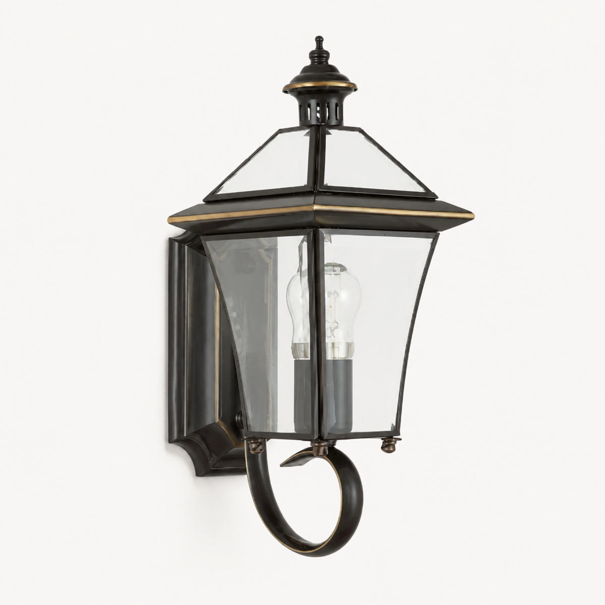 Outdoor Wall Light Brass & Clear Glass IP65