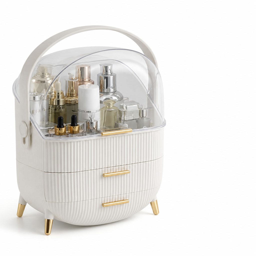 Oval Transparent Makeup Organizer Case (35L)