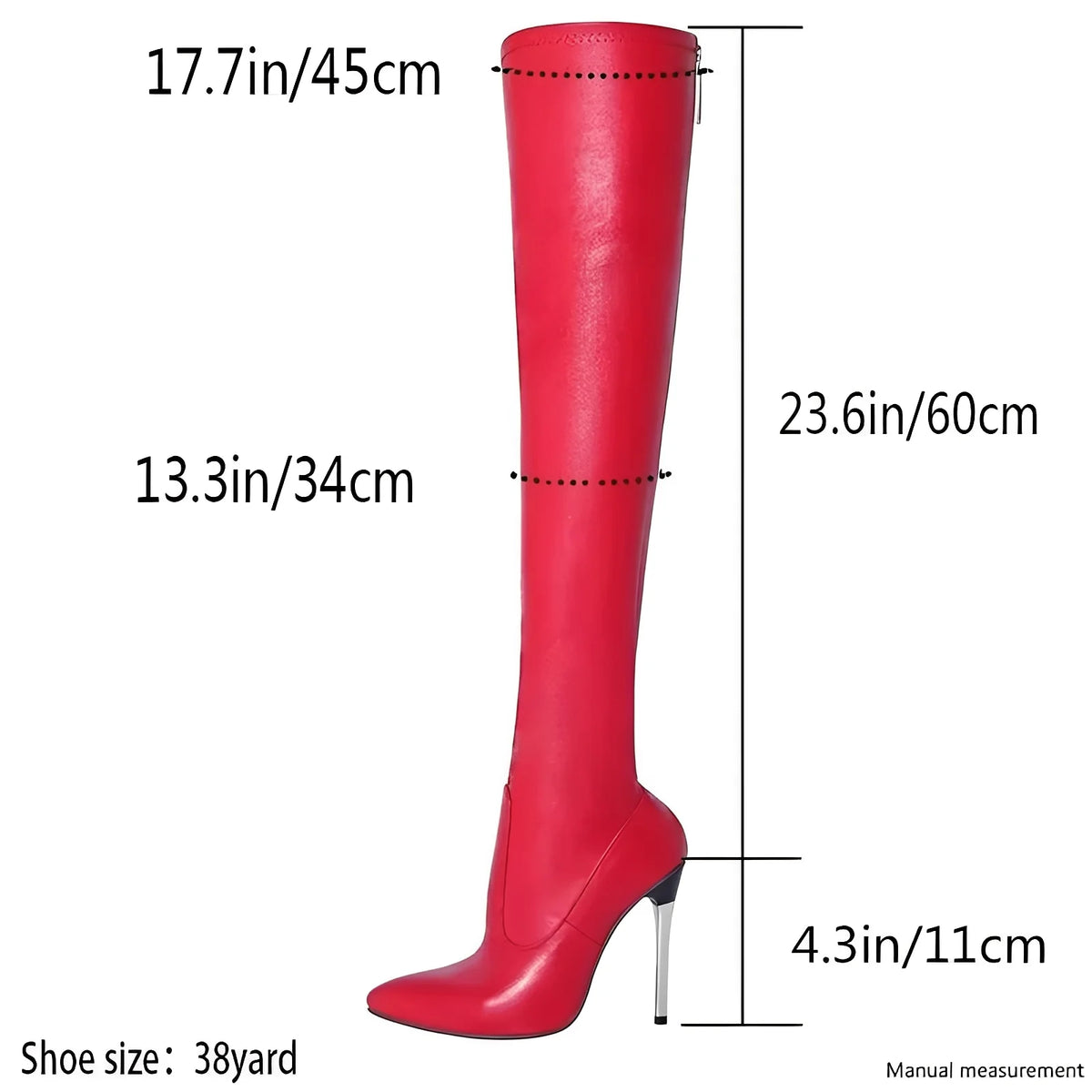 Over-The-Knee Boots Stiletto Heel Back Zip & Elastic Shaft