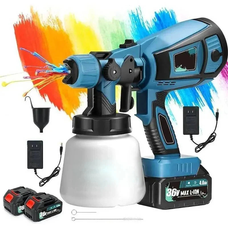 Paint Sprayer Cordless 36V Swappable Batteries 1000ml Tank