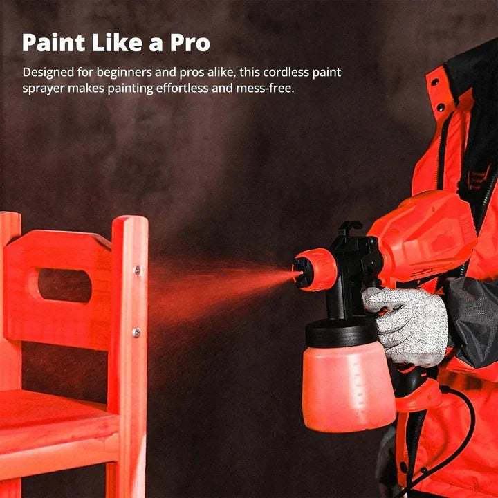 Paint Sprayer Cordless Adjustable Spray 33.8 Oz Canister