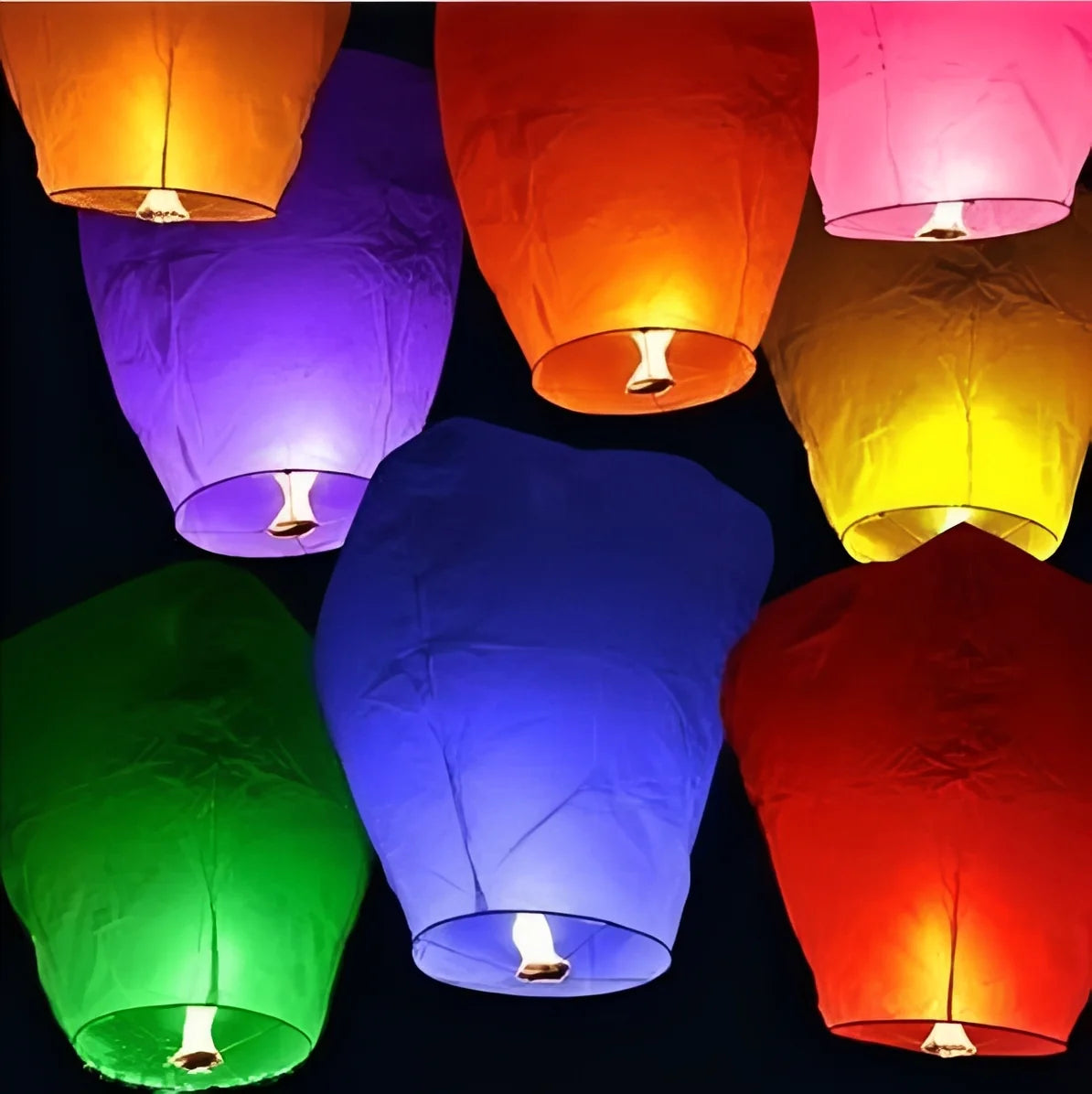 Paper Sky Lanterns Biodegradable Multicolor Fuel Cell