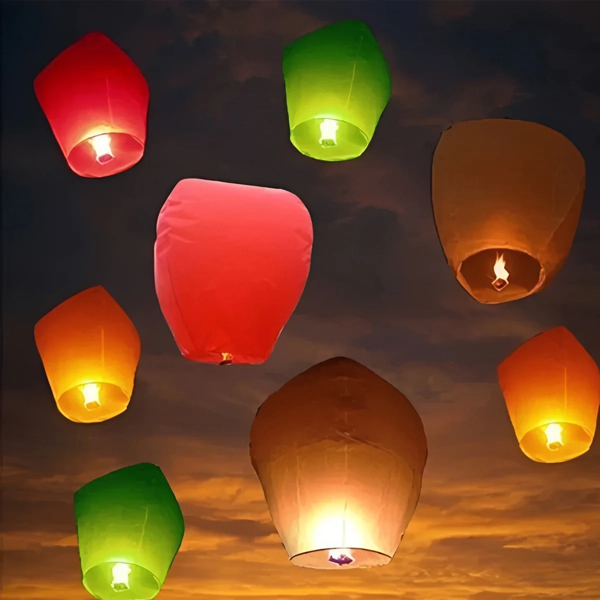 Paper Sky Lanterns Biodegradable Multicolor Fuel Cell