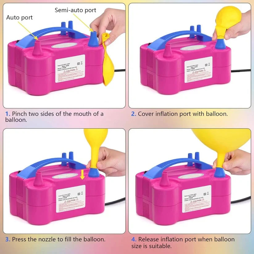 Party Balloon Pump Dual Nozzle 600W