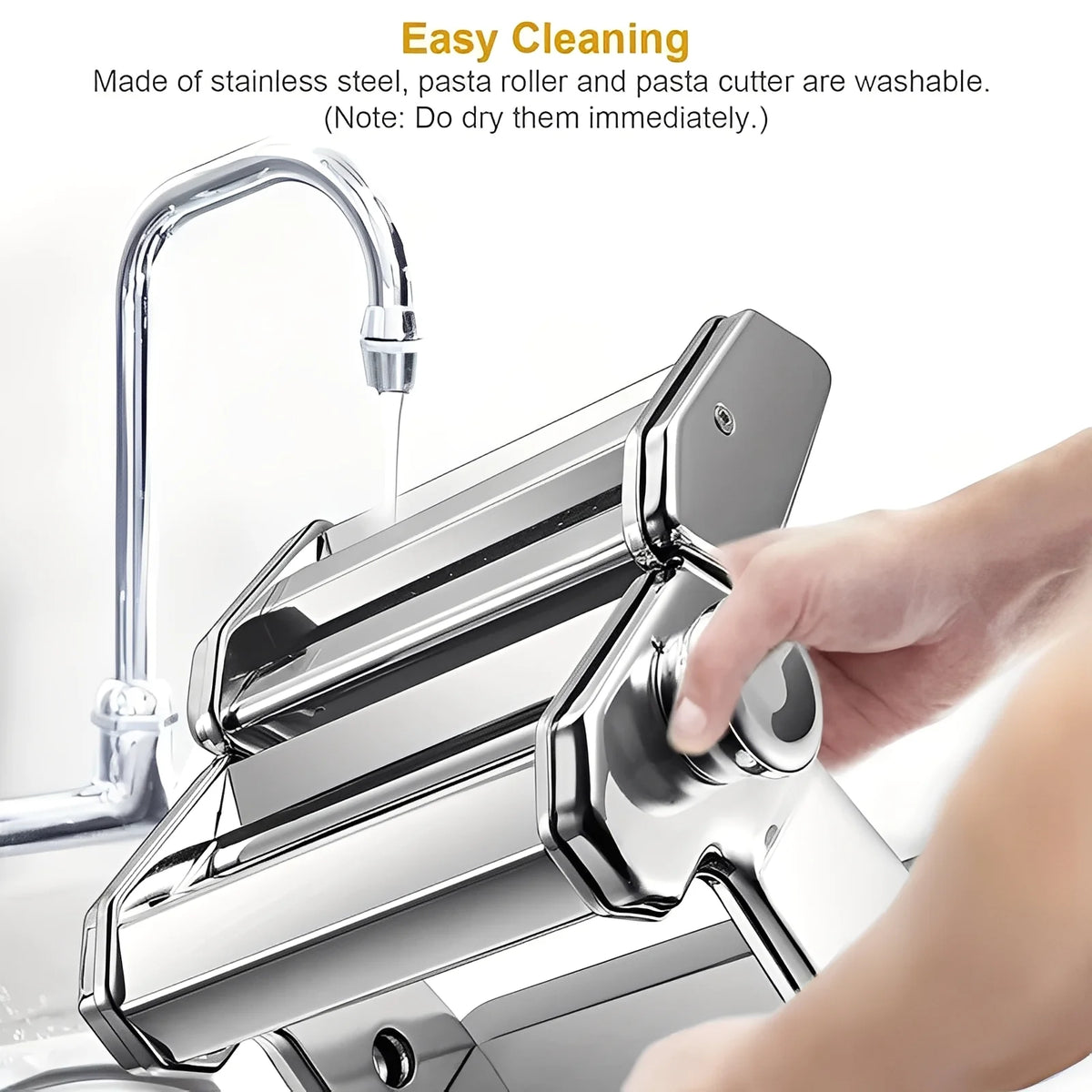Pasta Maker Stainless Steel Double Cutter 6 Settings