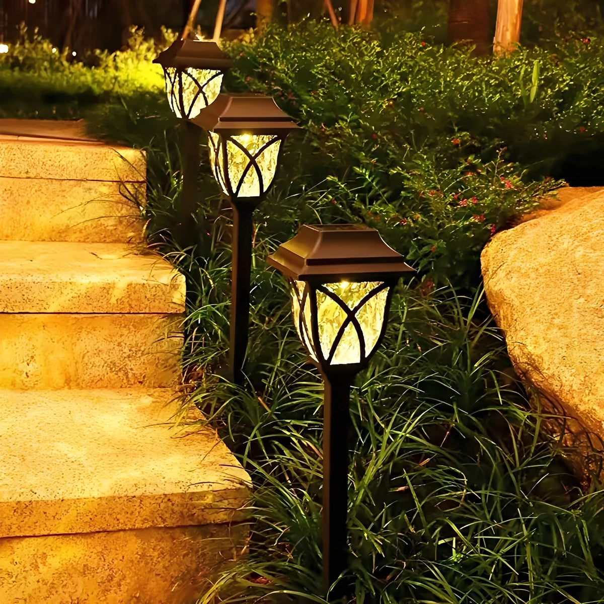 Pathway Lights Solar Automatic Weather-Resistant Set of 2