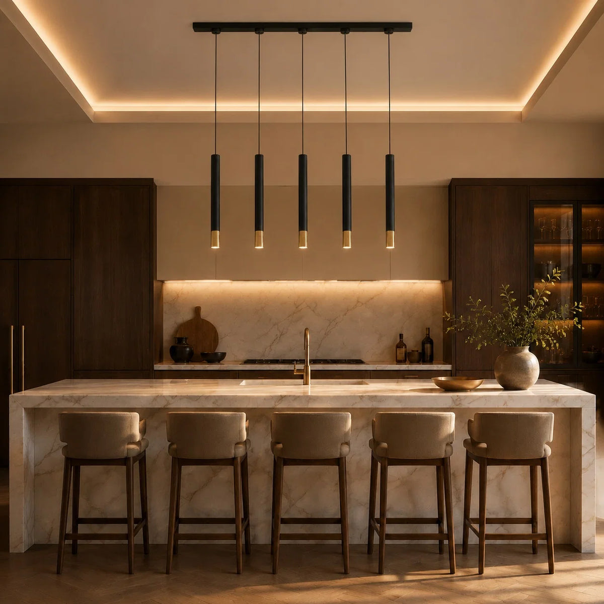 Pendant Light Adjustable Height Dimmable Aluminum