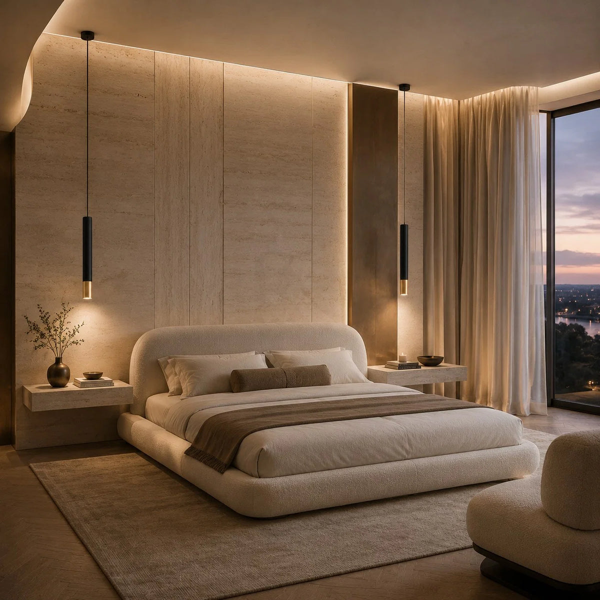 Pendant Light Adjustable Height Dimmable Aluminum