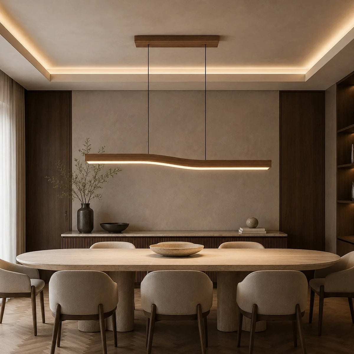 Pendant Light Adjustable Height Dimmable LED & Remote