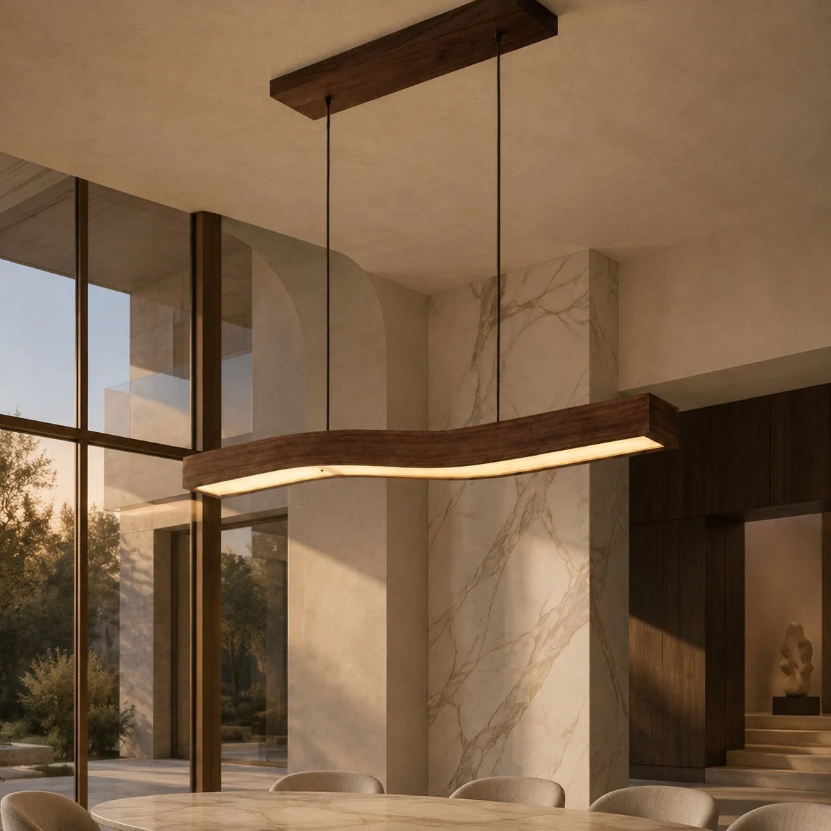Pendant Light Adjustable Height Dimmable LED & Remote