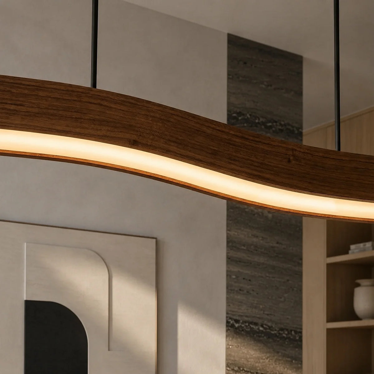 Pendant Light Adjustable Height Dimmable LED & Remote