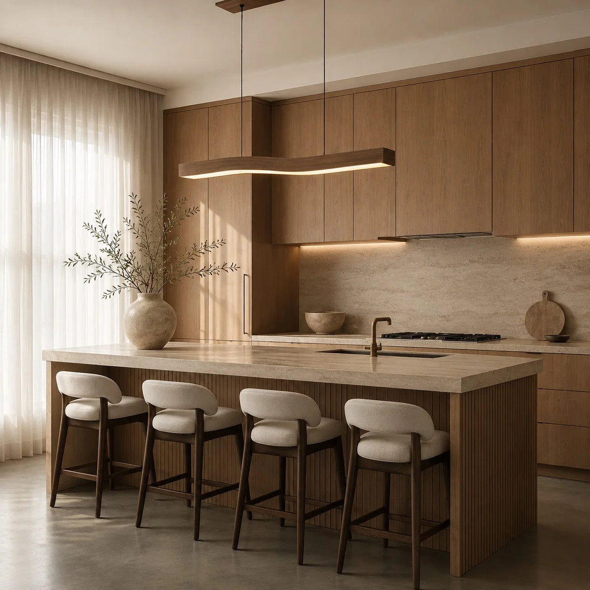 Pendant Light Adjustable Height Dimmable LED & Remote