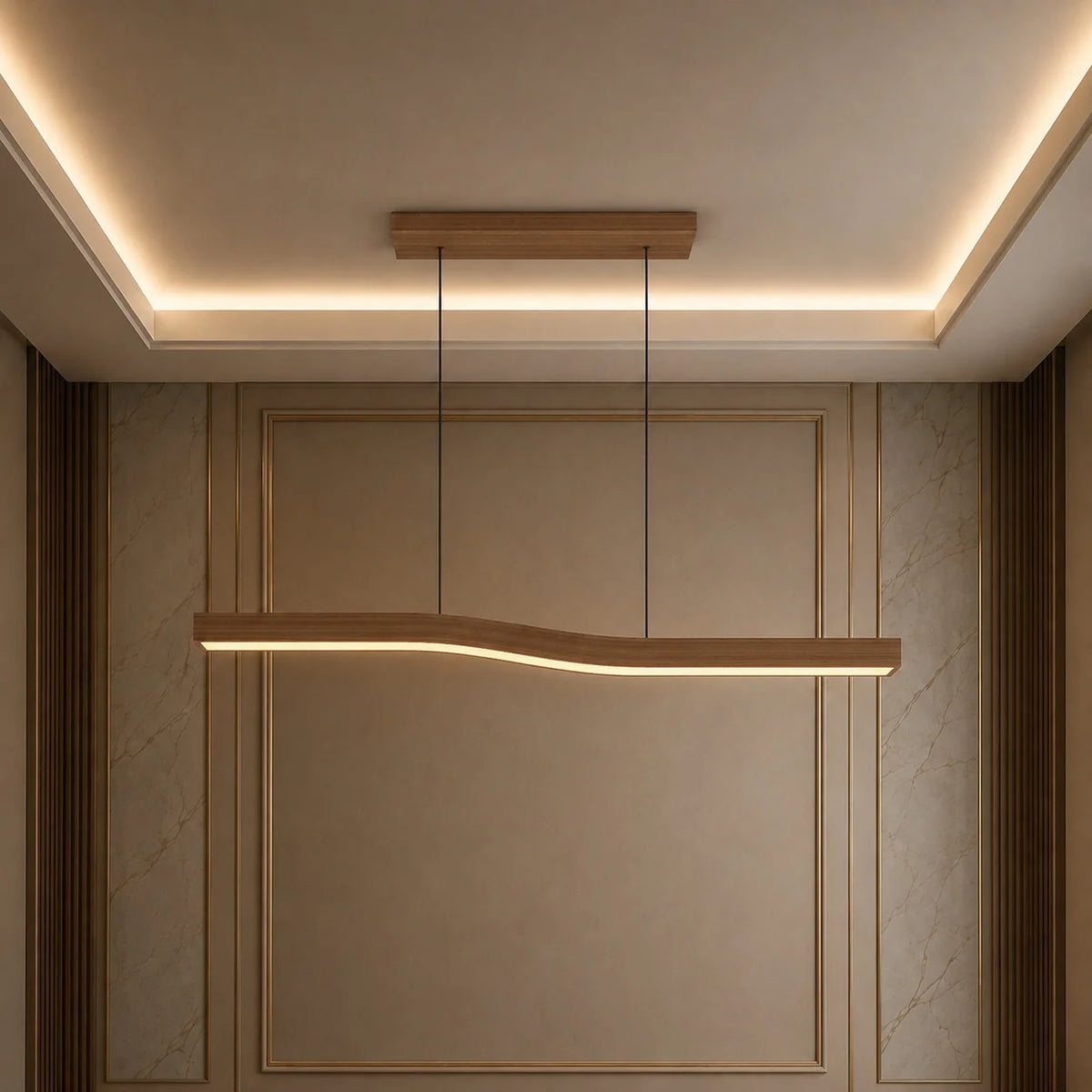 Pendant Light Adjustable Height Dimmable LED & Remote