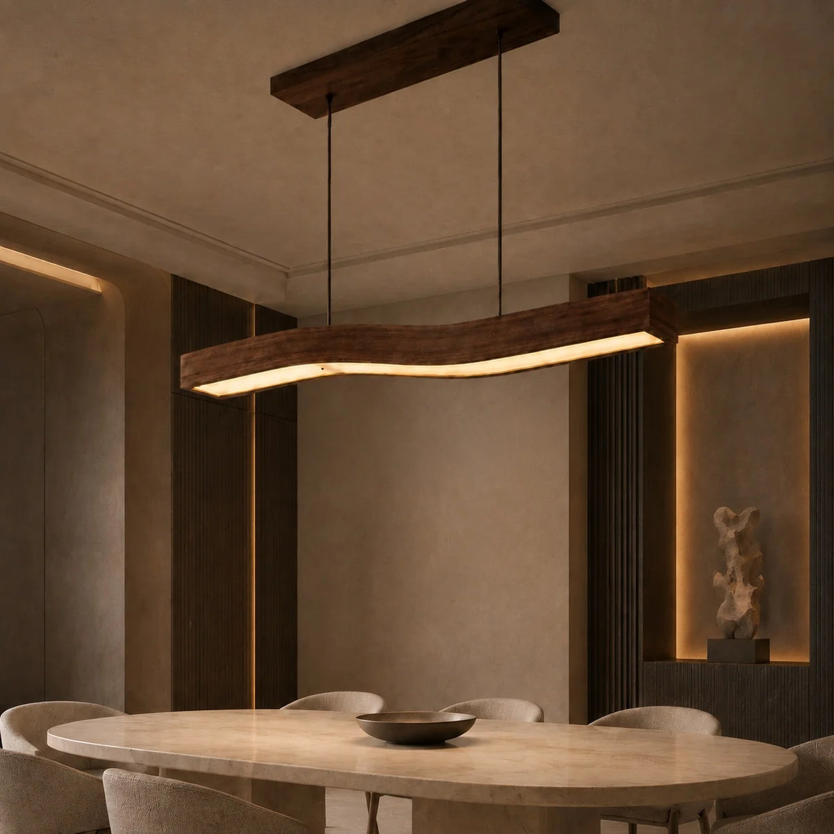 Pendant Light Adjustable Height Dimmable LED & Remote