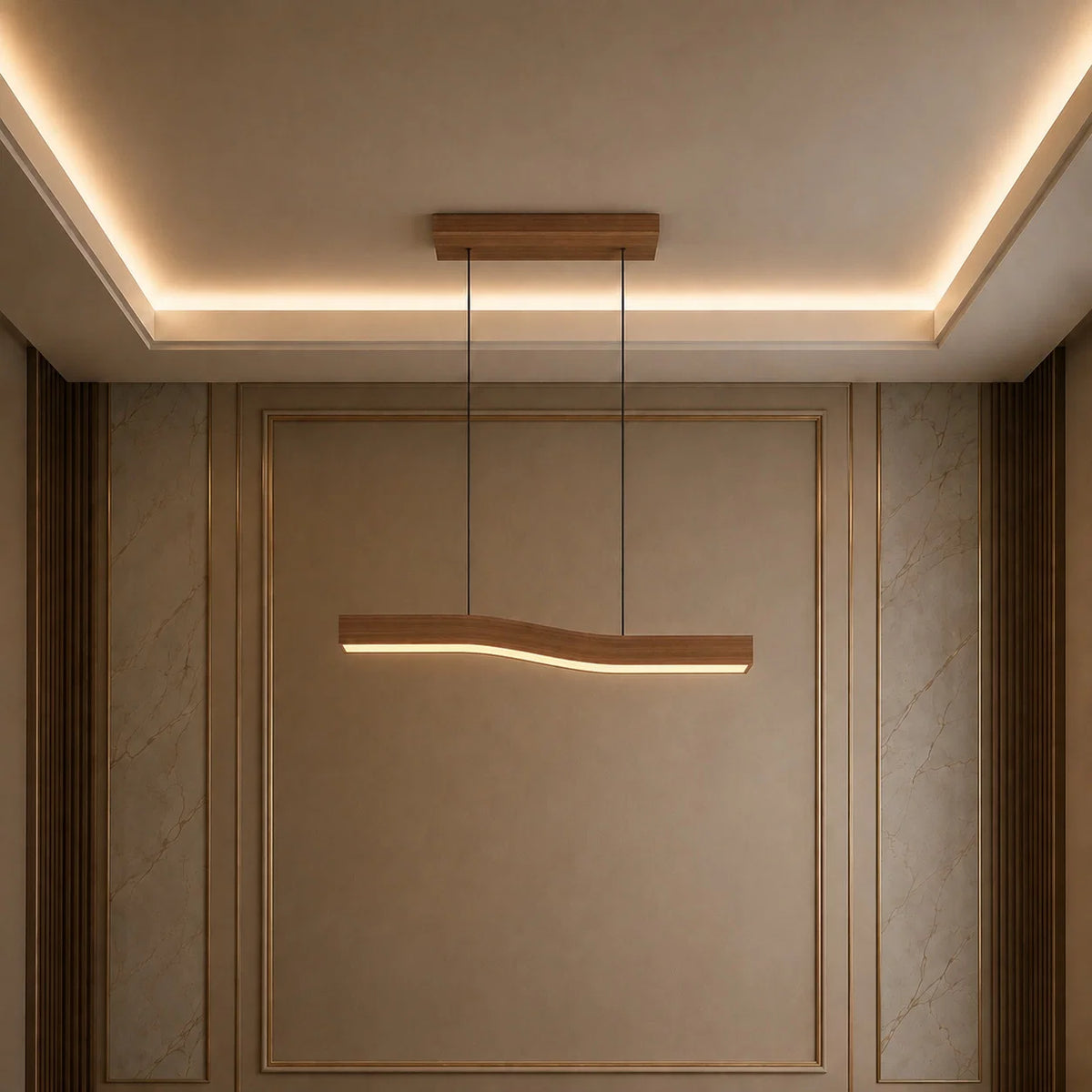 Pendant Light Adjustable Height Dimmable LED & Remote
