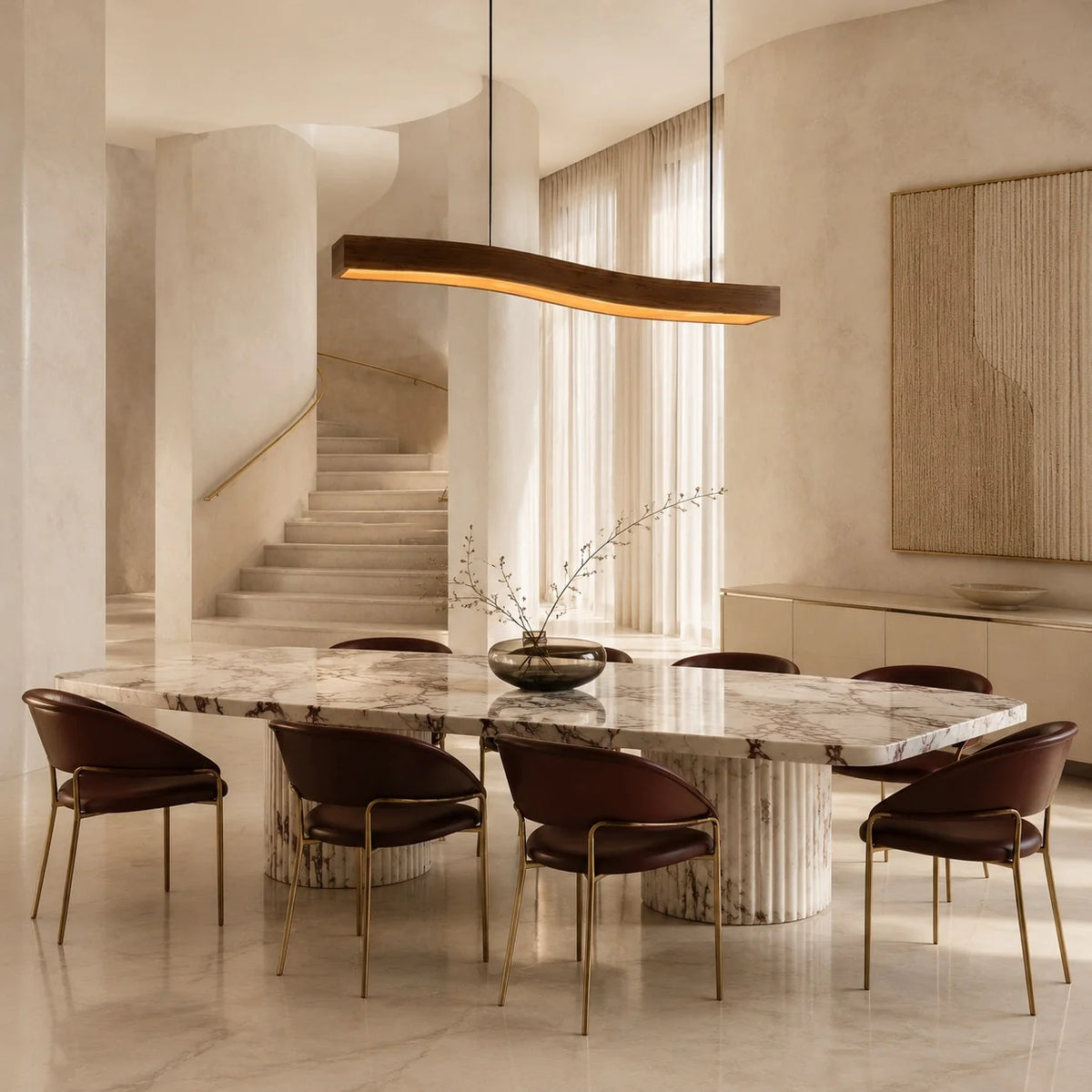 Pendant Light Adjustable Height Dimmable LED & Remote