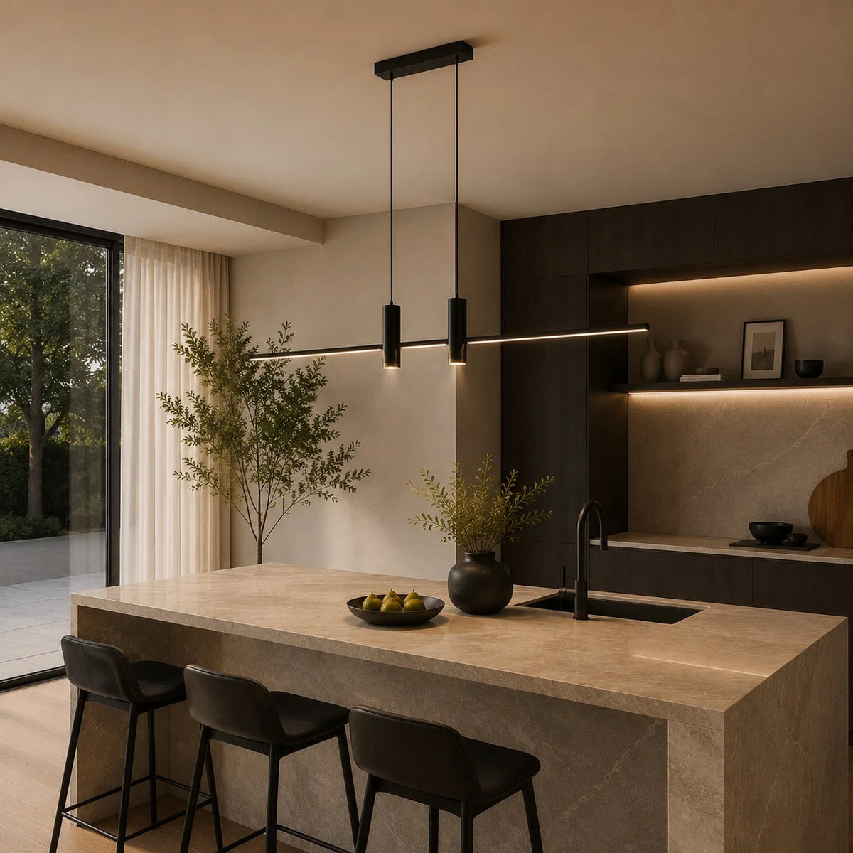 Pendant Light Adjustable Height Integrated LED