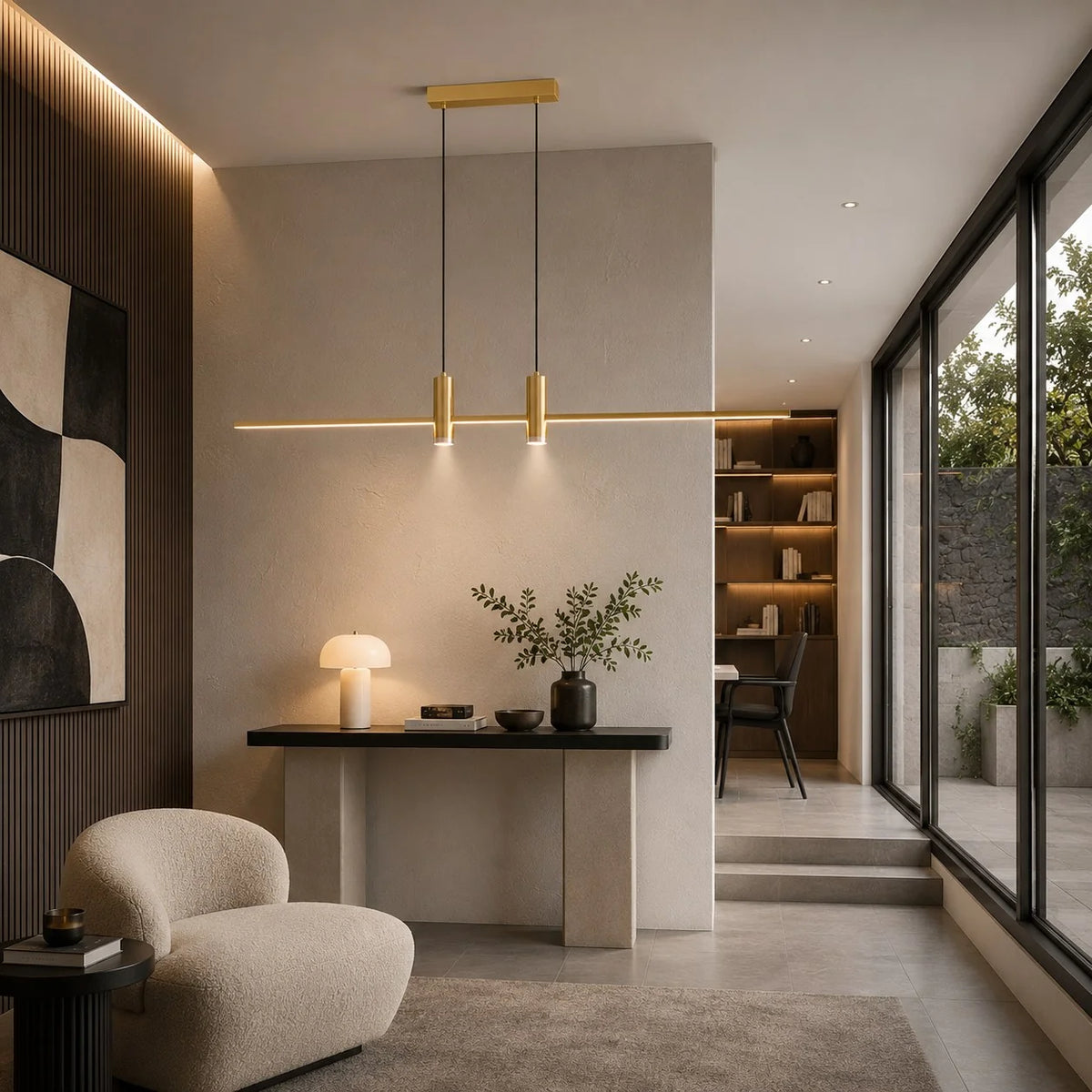 Pendant Light Adjustable Height Integrated LED
