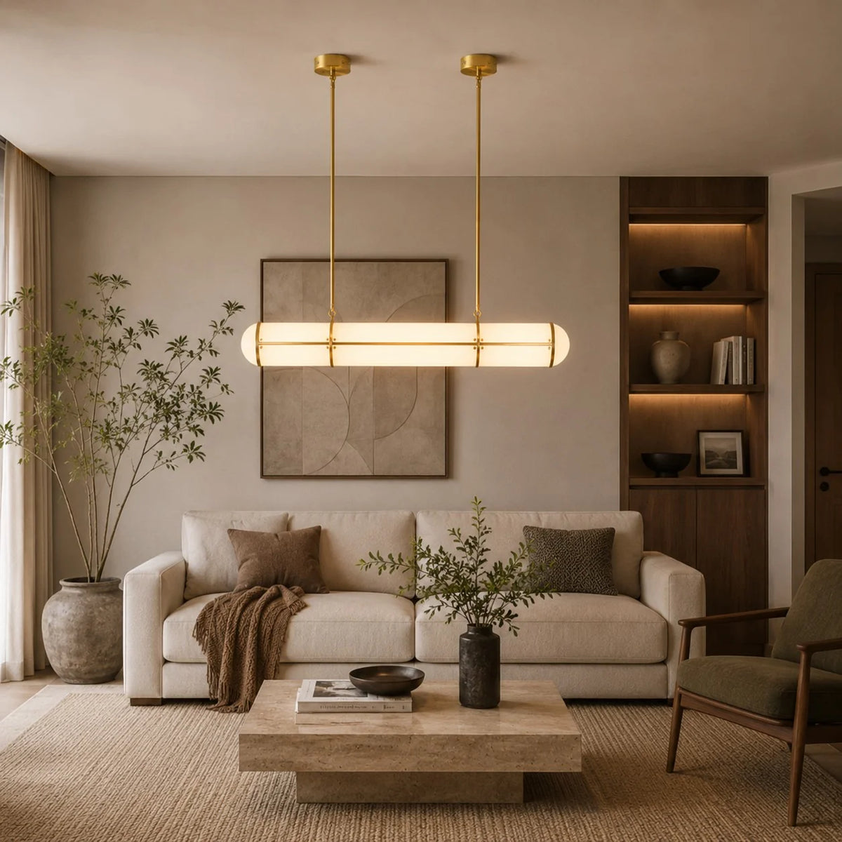 Pendant Light Adjustable Height LED Metal