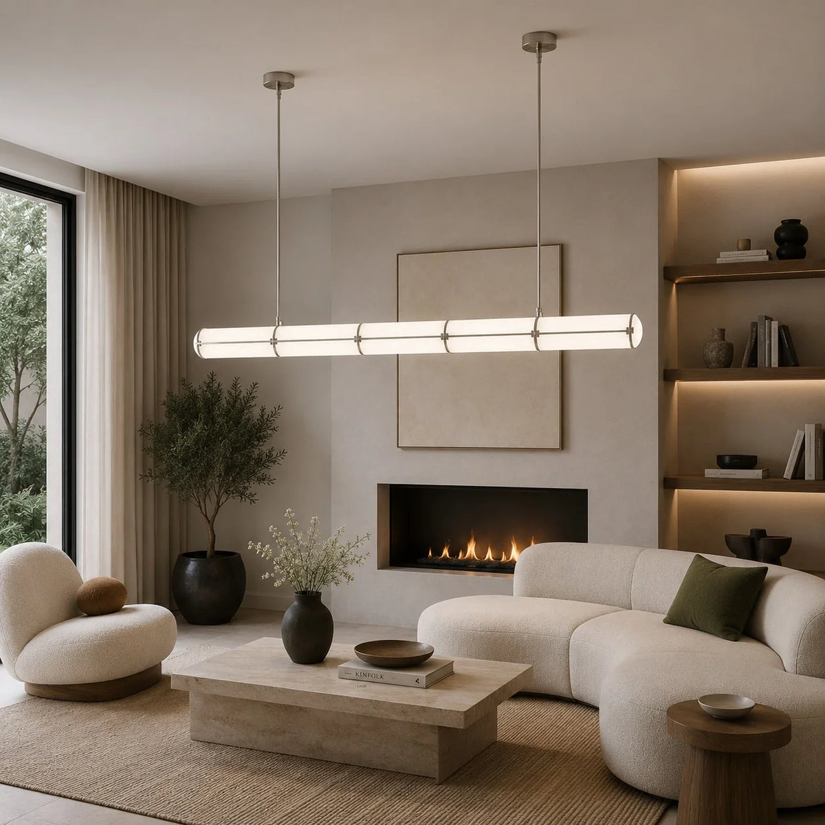 Pendant Light Adjustable Height LED Metal