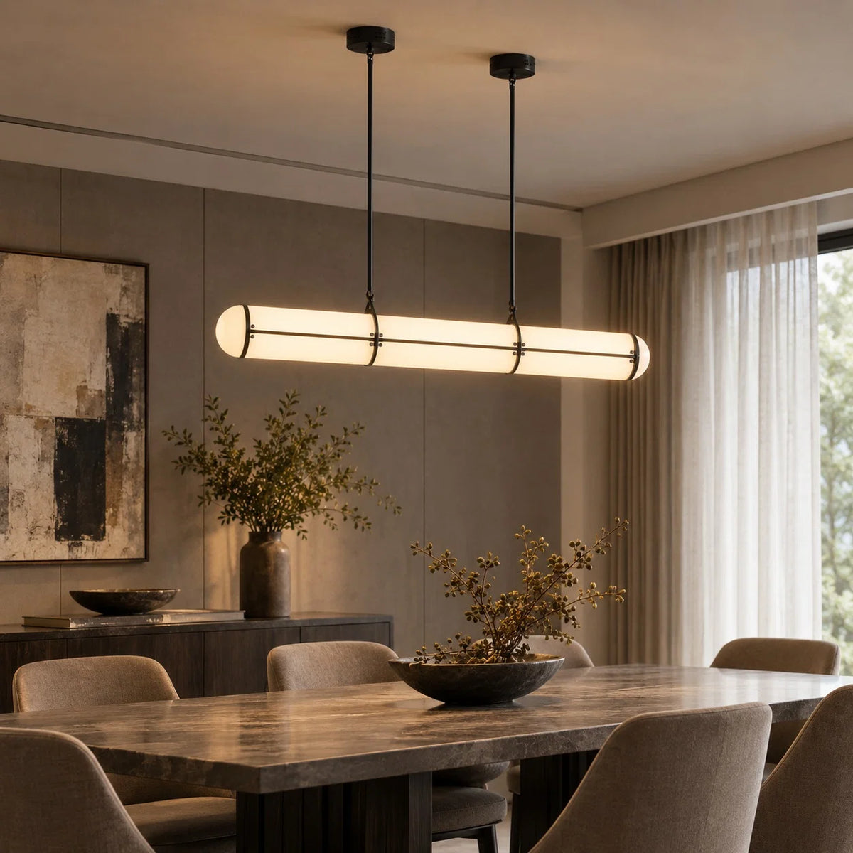 Pendant Light Adjustable Height LED Metal