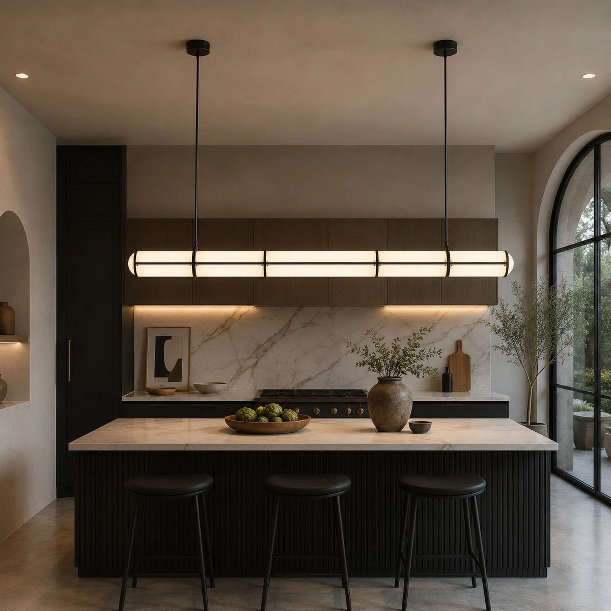 Pendant Light Adjustable Height LED Metal