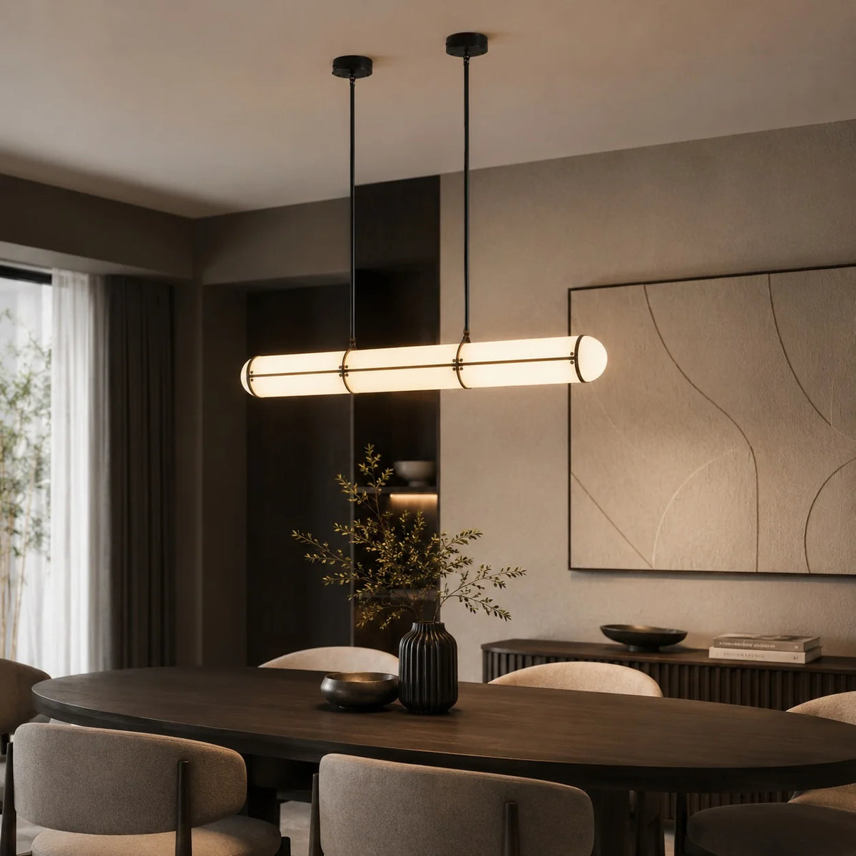 Pendant Light Adjustable Height LED Metal