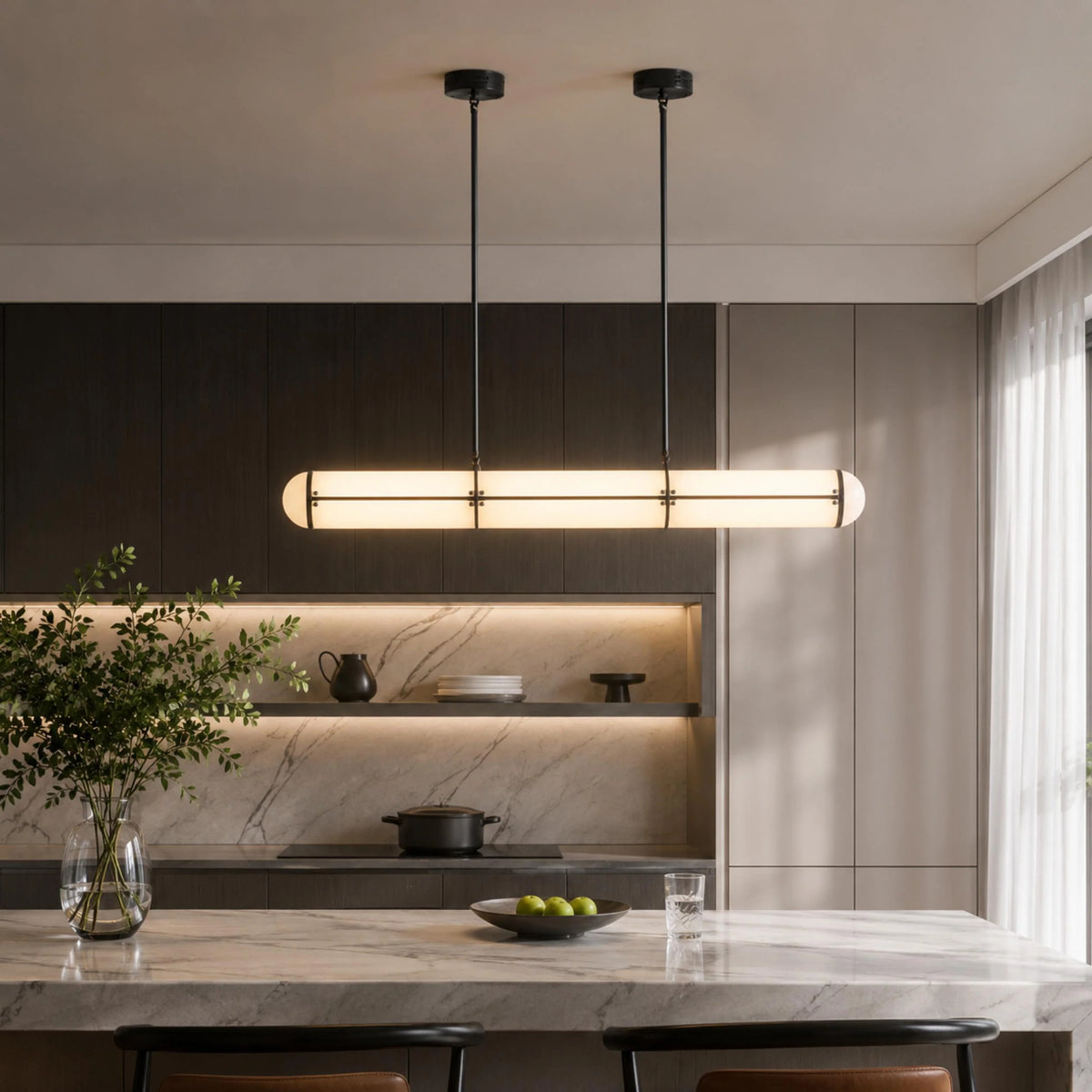 Pendant Light Adjustable Height LED Metal