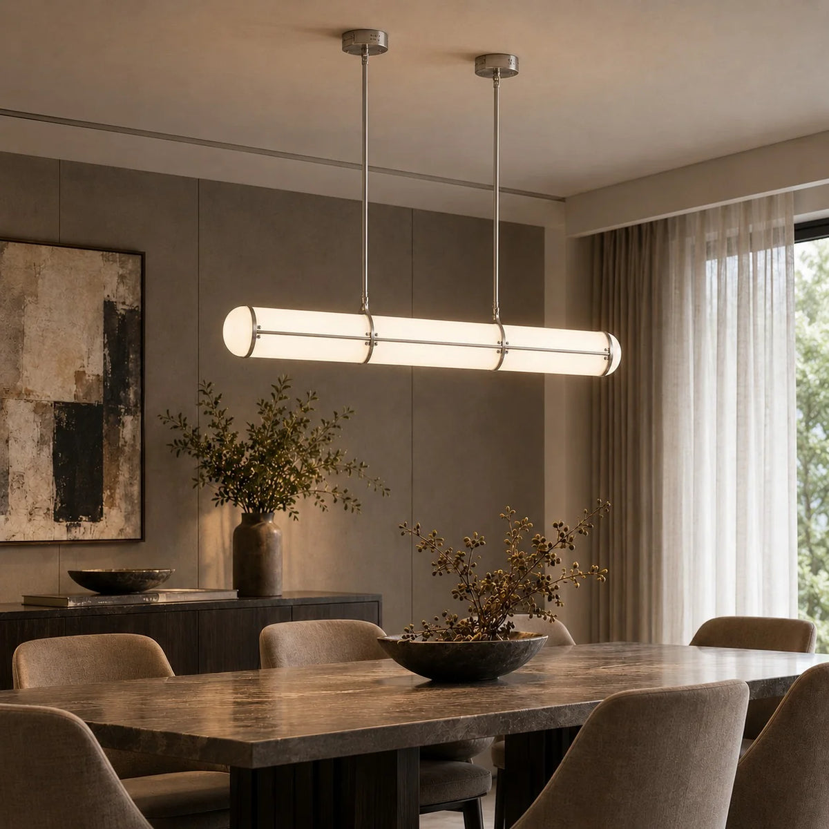 Pendant Light Adjustable Height LED Metal
