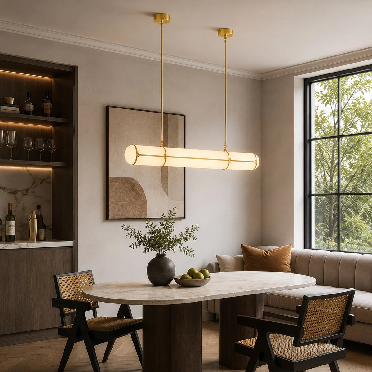 Pendant Light Adjustable Height LED Metal