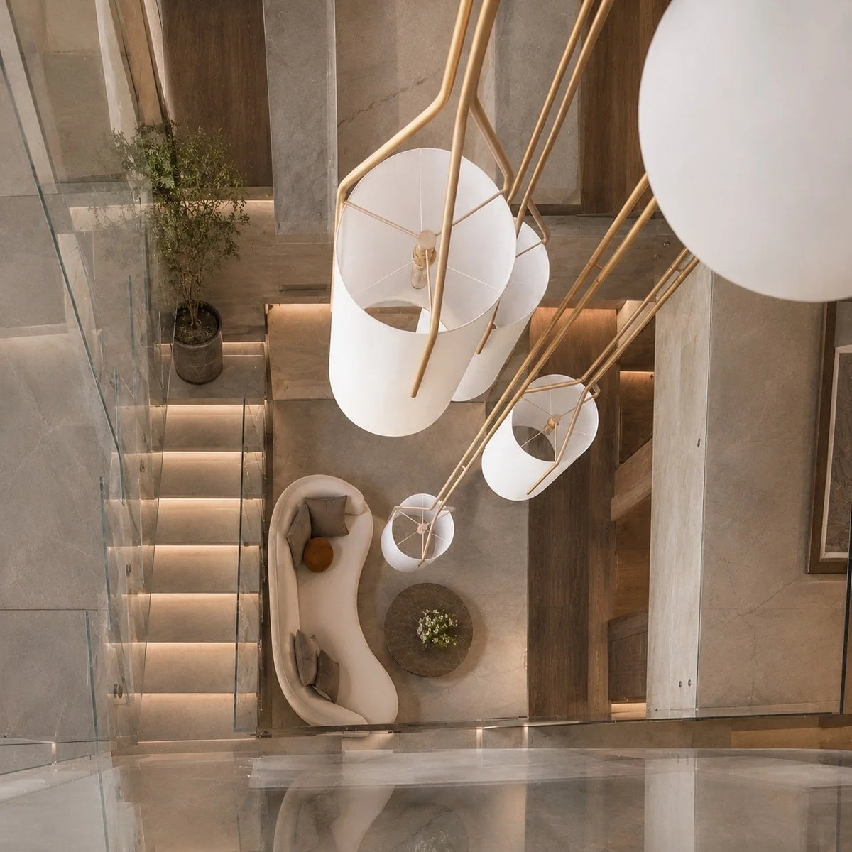 Pendant Light Adjustable Height Metal & Linen Shade