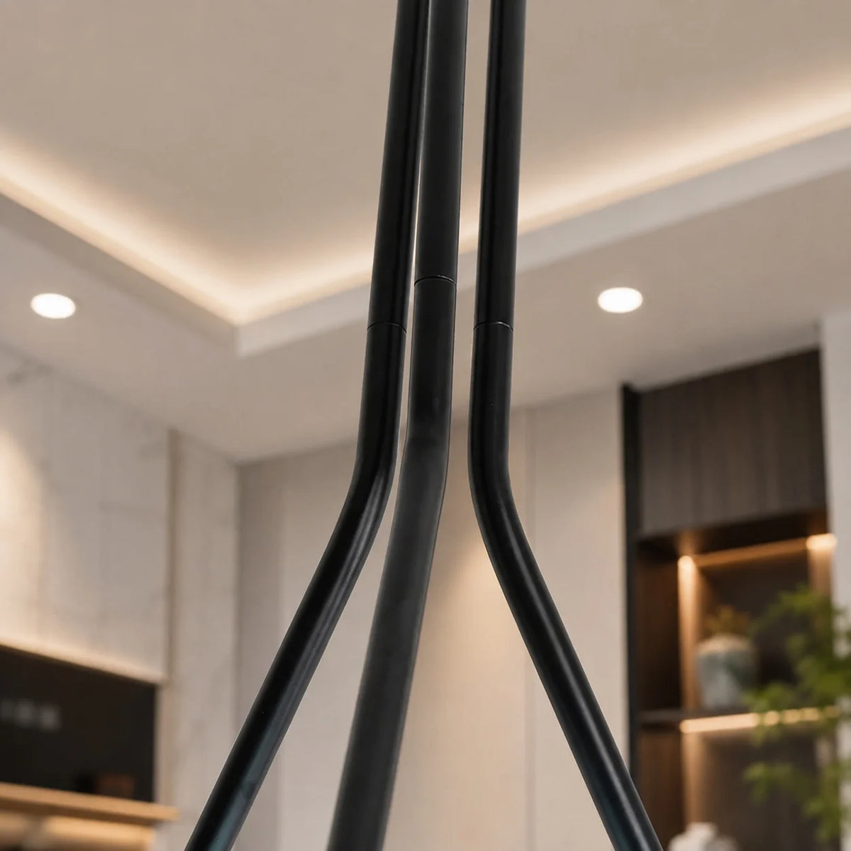 Pendant Light Adjustable Height Metal & Linen Shade