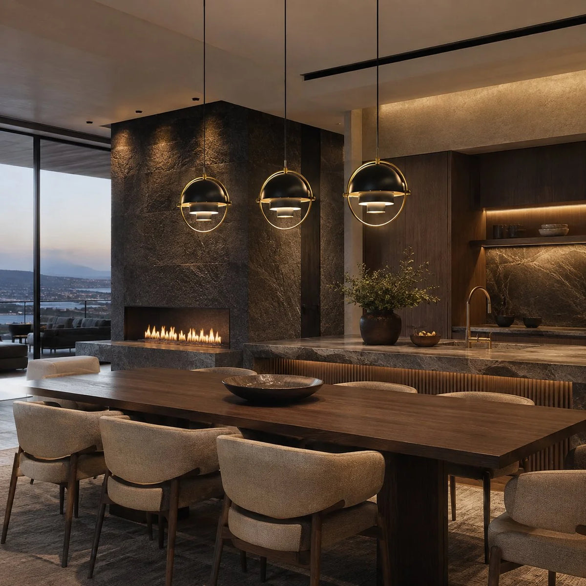 Pendant Light Adjustable Shade Metal Construction