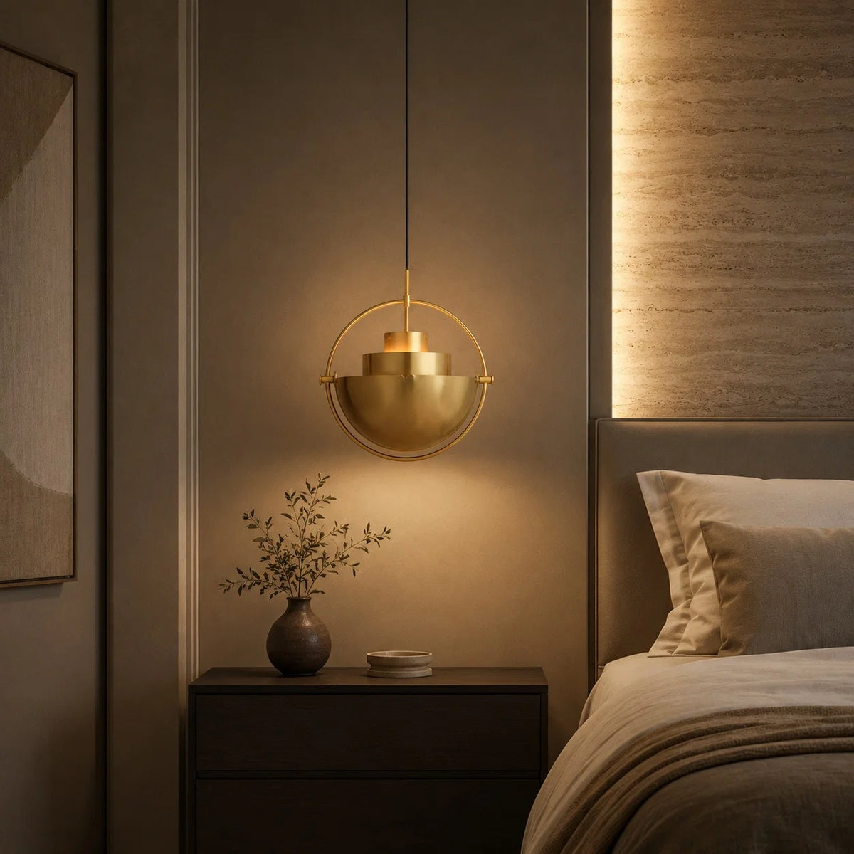 Pendant Light Adjustable Shade Metal Construction