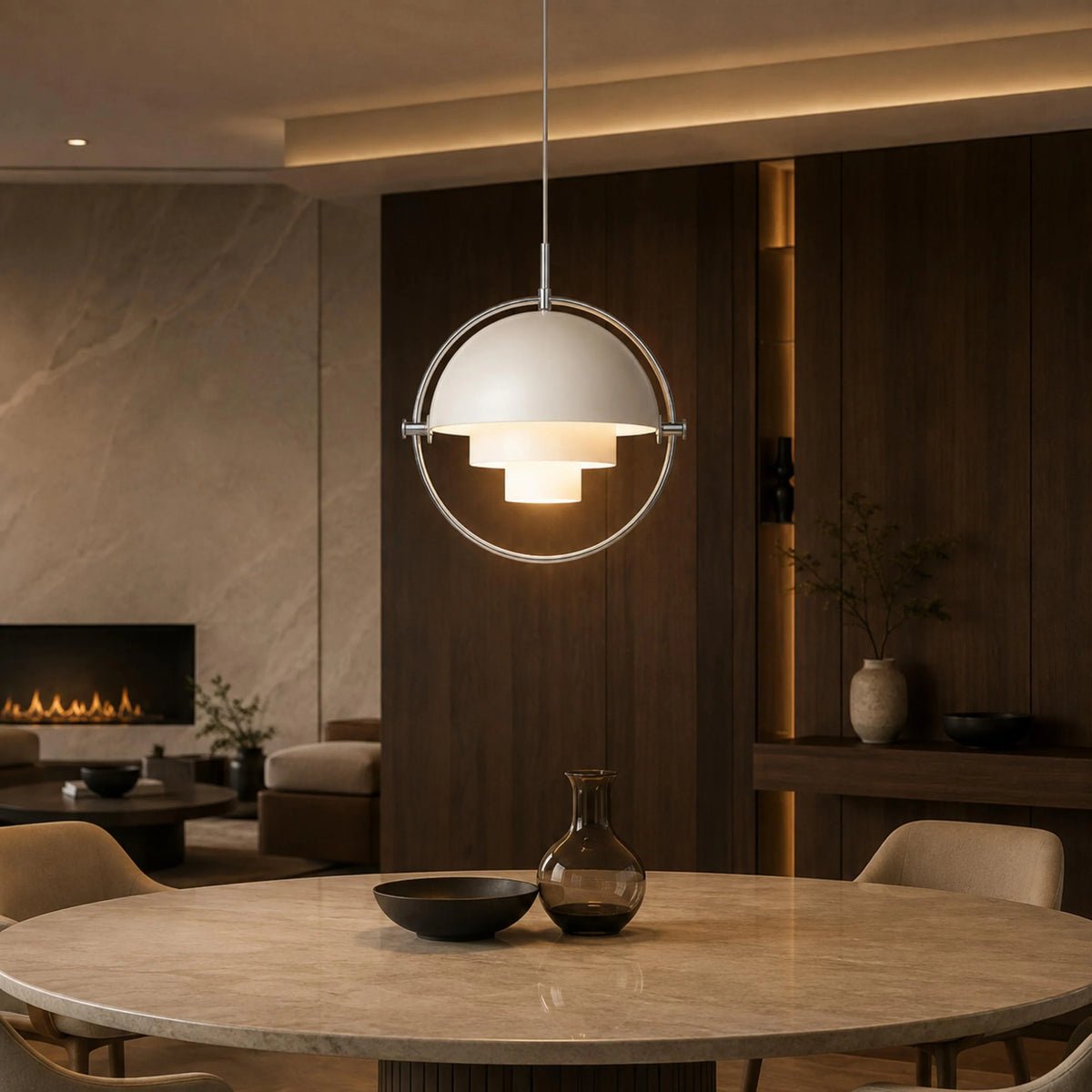 Pendant Light Adjustable Shade Metal Construction