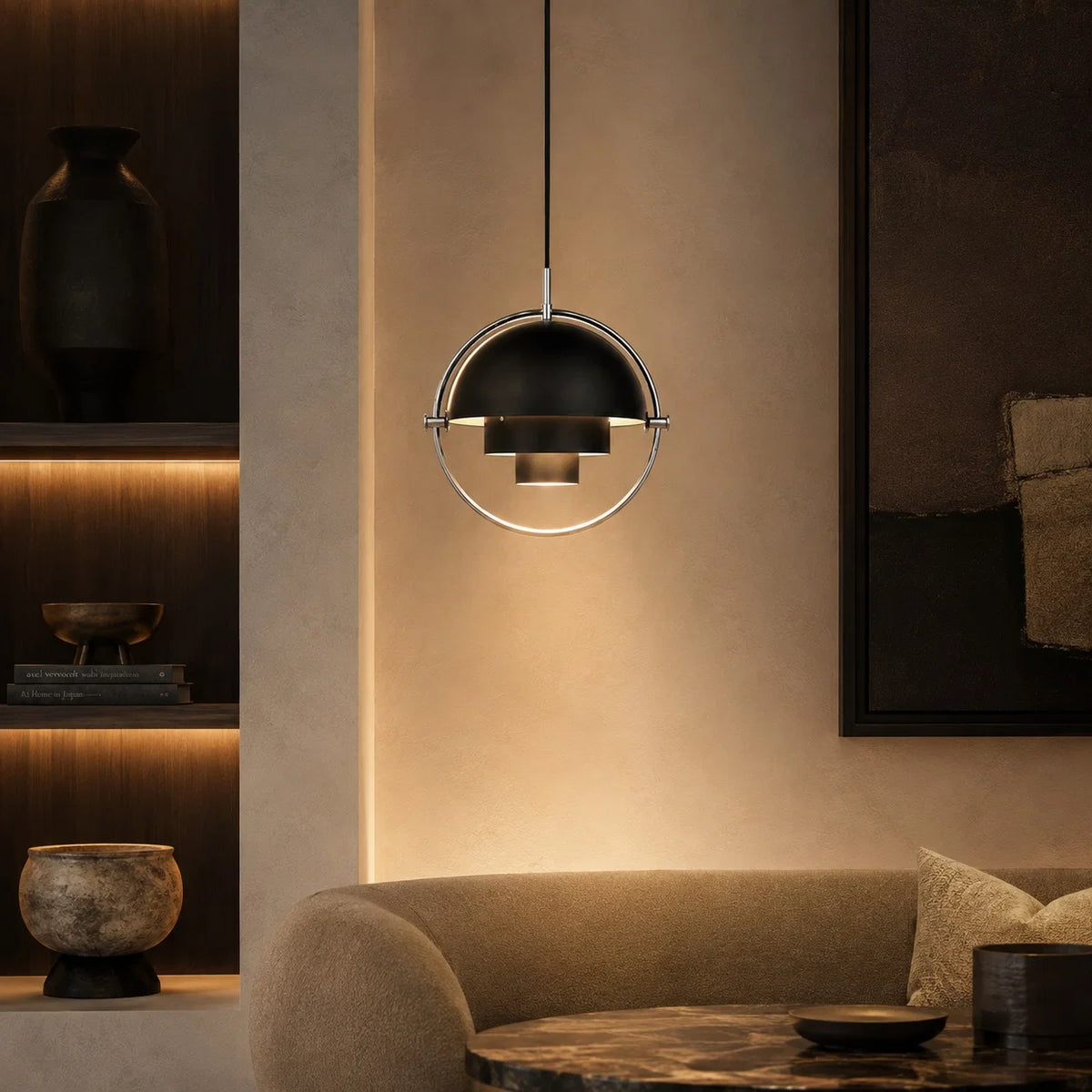 Pendant Light Adjustable Shade Metal Construction